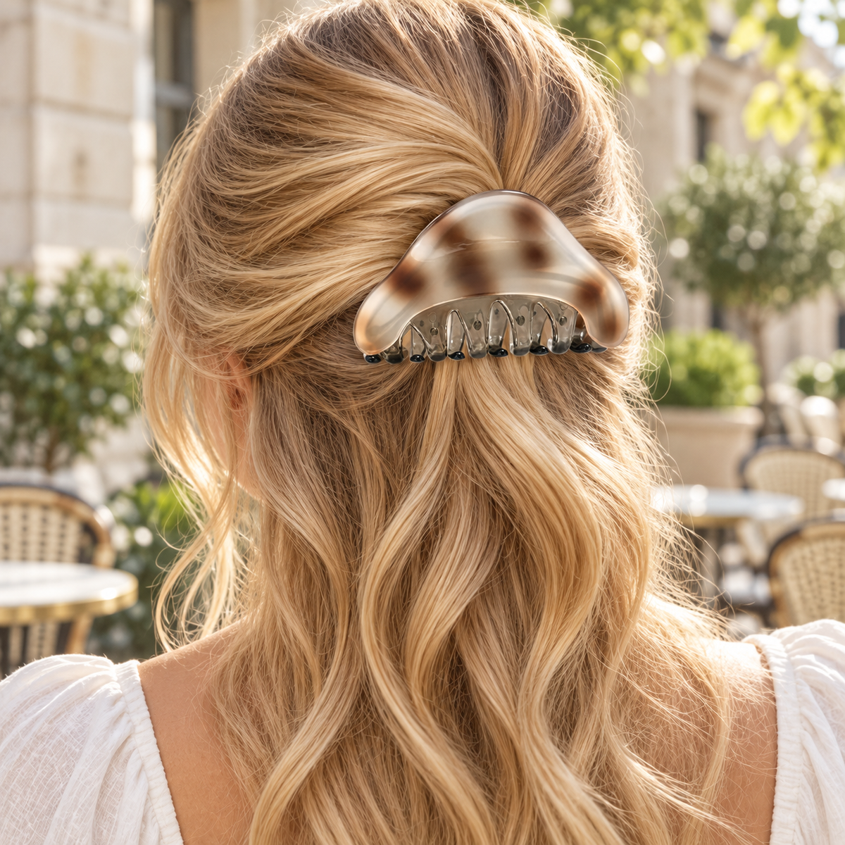 Gray Iridescent Triangle Hair Claw Clip