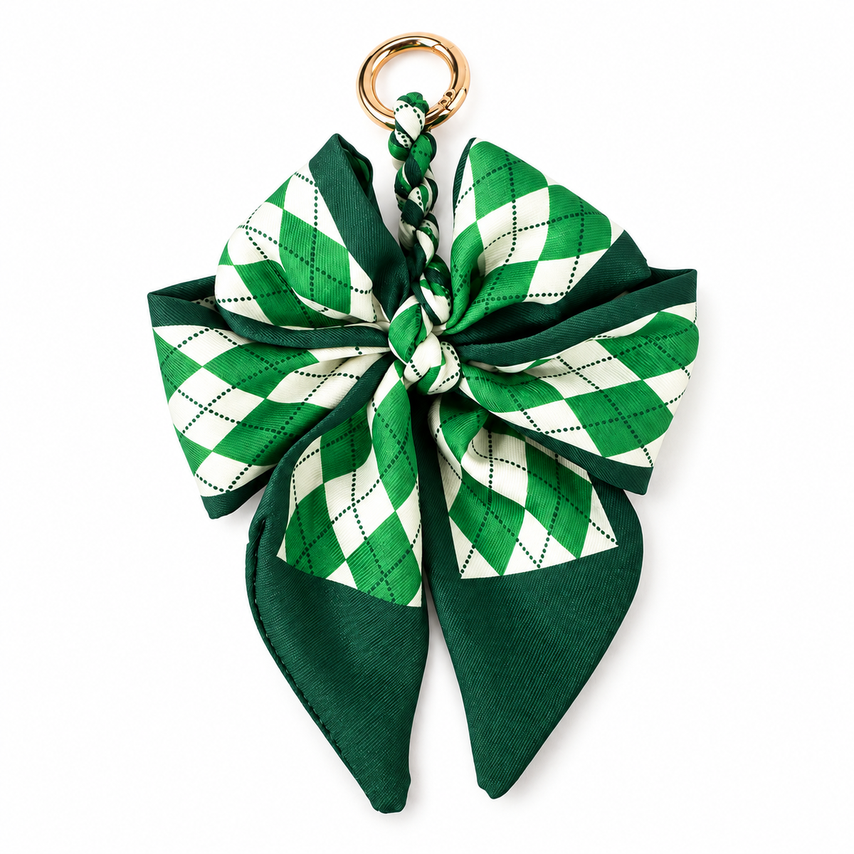 Green Bow Bag Charm  Keychain