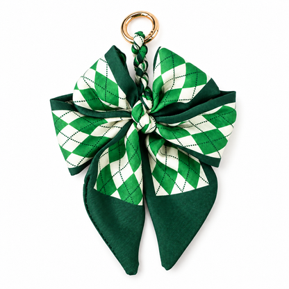 Green Bow Bag Charm  Keychain