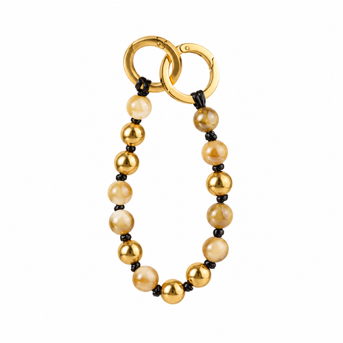 Wushi Bead Gold Bag Charm