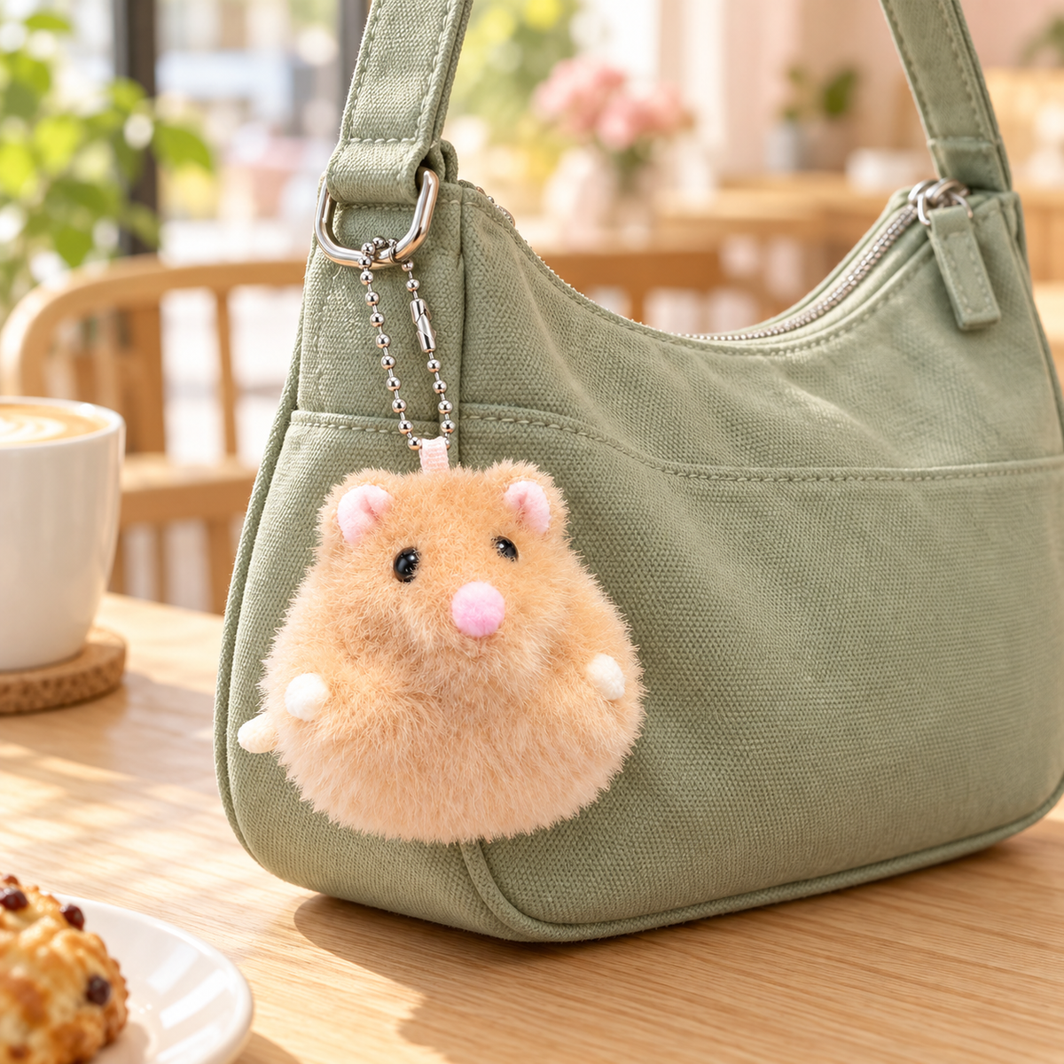 Original Little Mouse Plush Bag Charm - Khaki