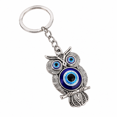 Blue-Eyed Owl Pendant Charm