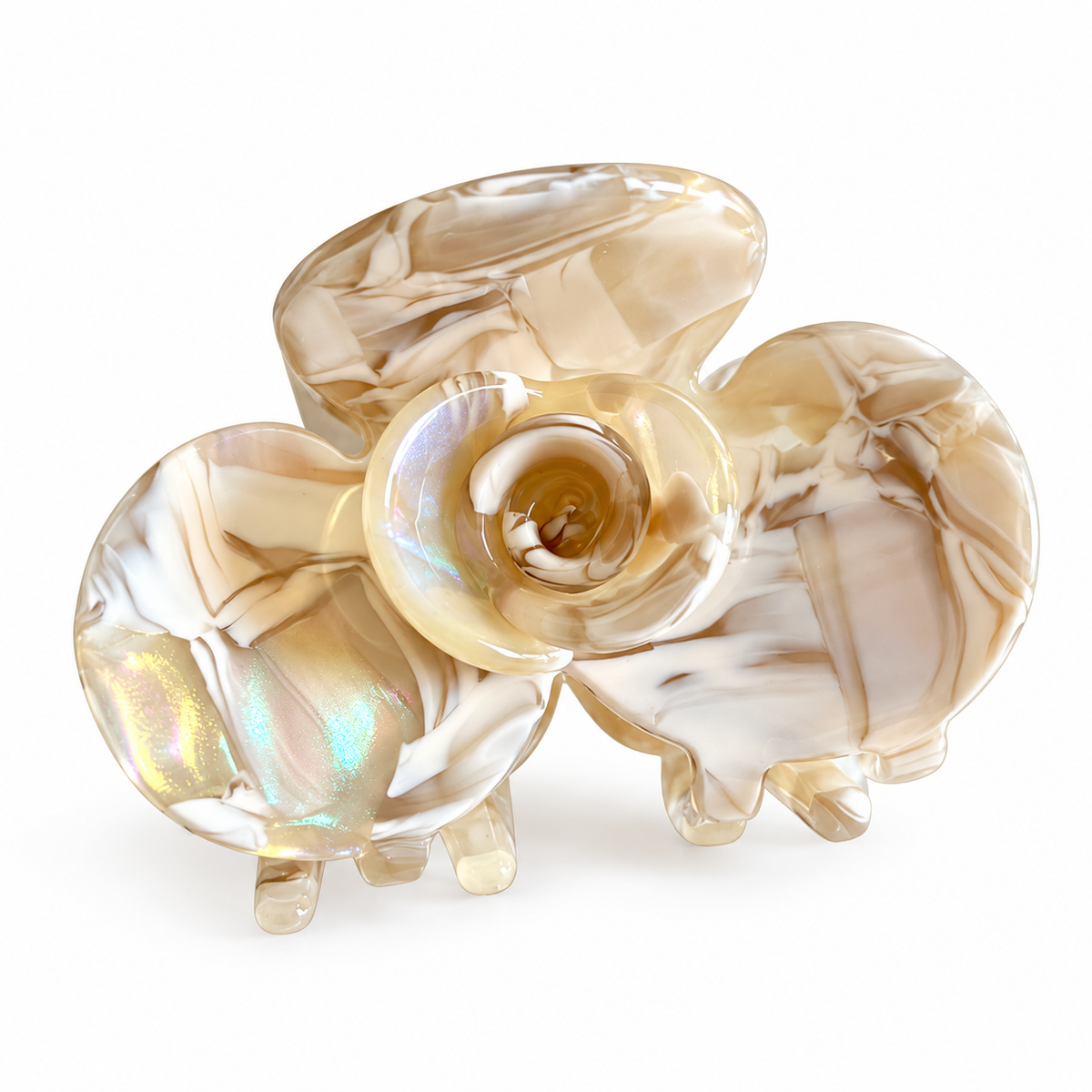 1# Milk Coffee Camellia Acetate Hair Claw Clip
