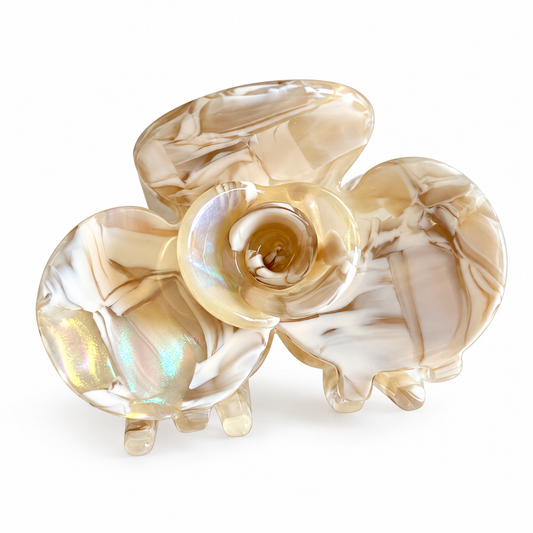1# Milk Coffee Camellia Acetate Hair Claw Clip