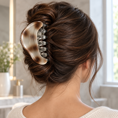 Gray Iridescent Triangle Hair Claw Clip